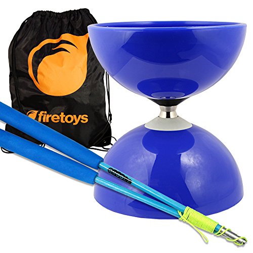 Blue Big Top - Jumbo Bearing Diabolos Set, Blue Superglass Diablo Sticks, Diabolo