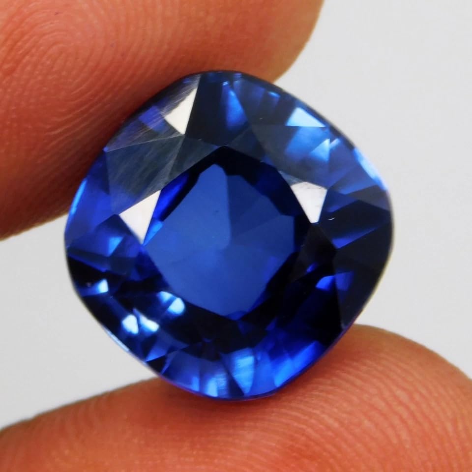 Image of 11.30 Carat Natural Blue Sapphire Radiant Cut Loose Gemstone Certified Faceted Ceylon Sapphire Stone for Rings Pendants Jewelry Making