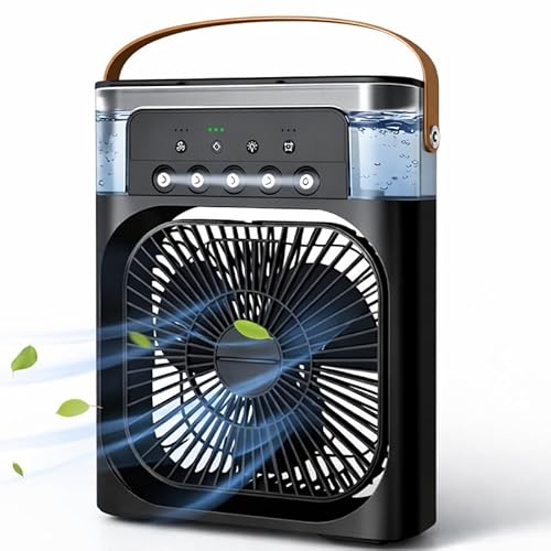 Lapras 𝟏𝟓-𝐘𝐞𝐚𝐫 𝐋𝐨𝐧𝐠-𝐋𝐢𝐟𝐞 𝐖𝐚𝐫𝐫𝐚𝐧𝐭𝐲, Personal Air Cooler for Desk Summer Must Have, Portable Air Conditioner Fan with 7 Color LED, 3 Spray Modes, 3 Speed, Mini Evaporative Cooler