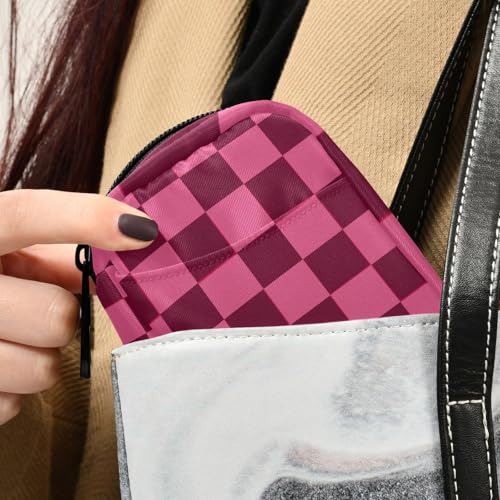 Image of Checkered Hot Pink Cute Pill Organizer Weekly Travel Pill Box 7 Day Large Capacity Pill Dispenser Case with 8 Pill Container Daily Pill Box Organizer Vitamin Holder Pill Bot