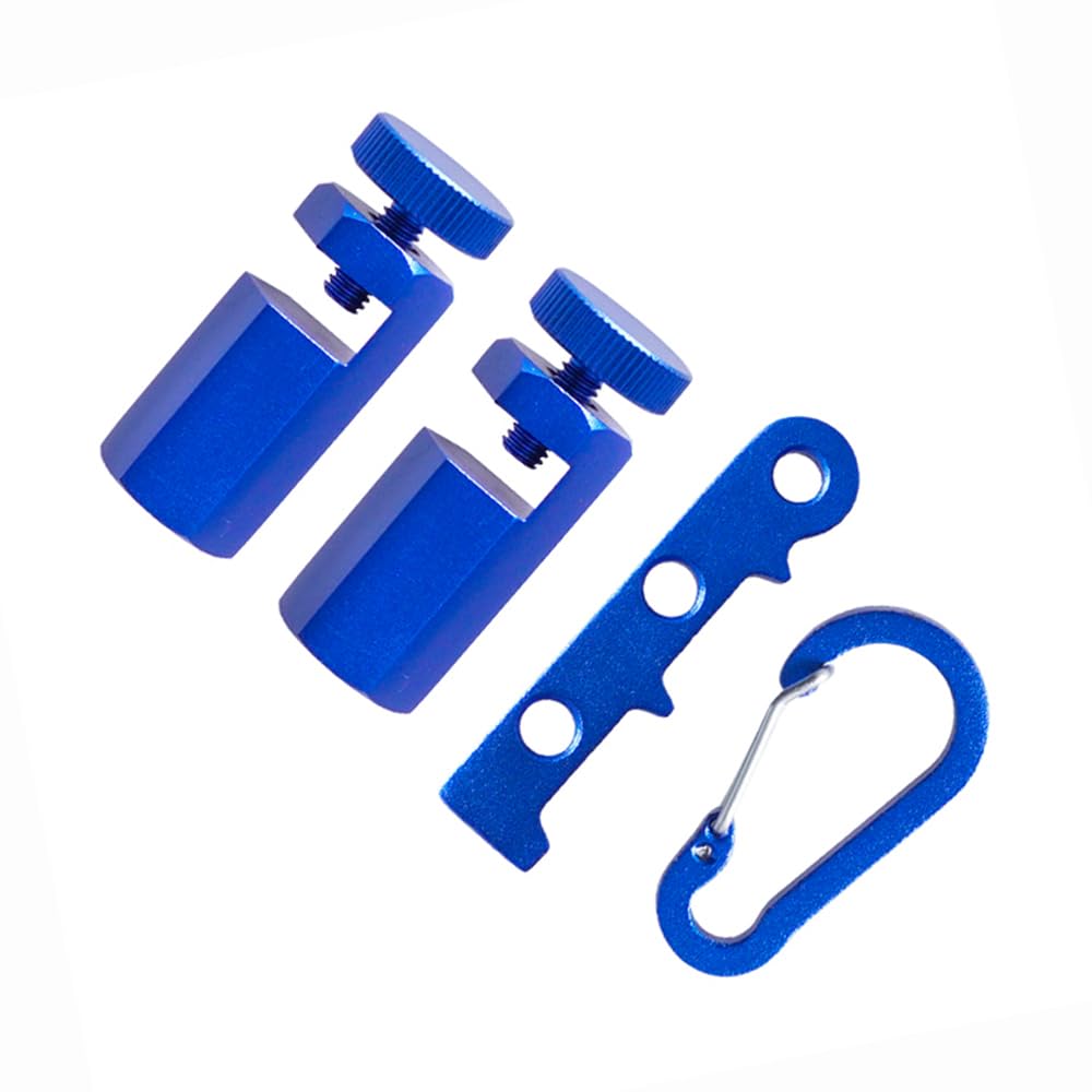 Tiardey Non-Slip Framing Square Stops with Rafter and Holder,Stair Gauges for Framing Square, Aluminum Alloy Stair Gauge Knob for Circular Saw, Carpenter Tools(Blue)