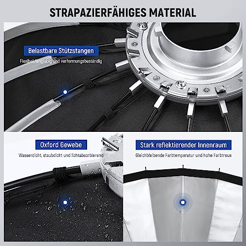 Neewer 120 cm Parabolic Softbox für Aufsteckblitz