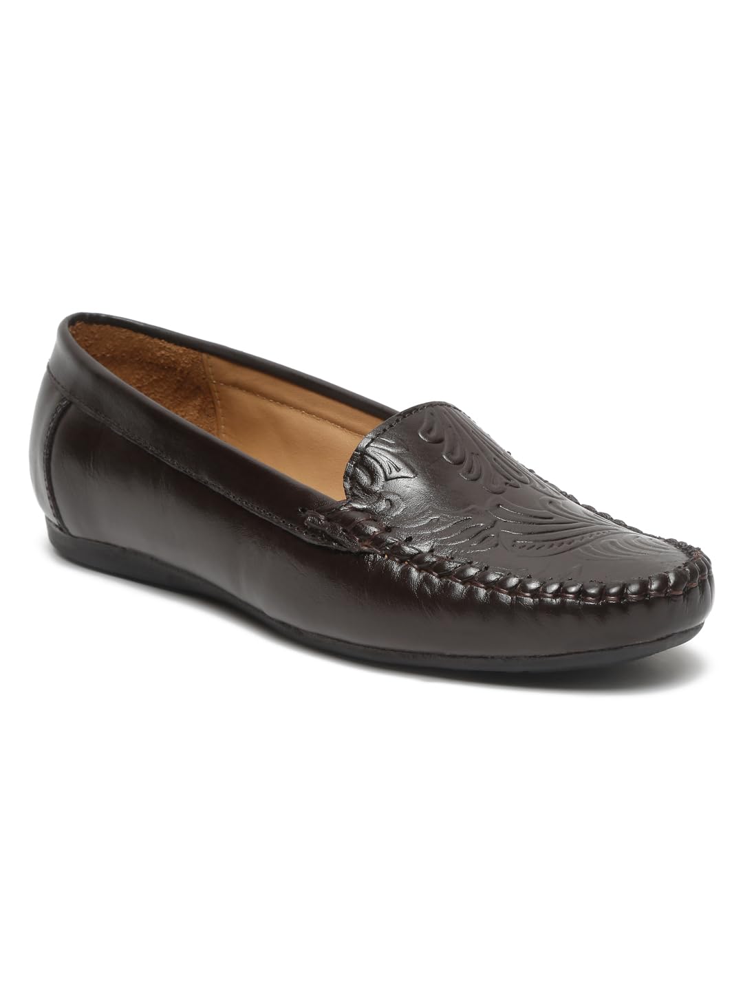 TEAKWOOD LEATHERS Women Textured Leather Loafers_Size 36 Brown (B0C9JVP6LM) Amazon Price History, Amazon Price Tracker