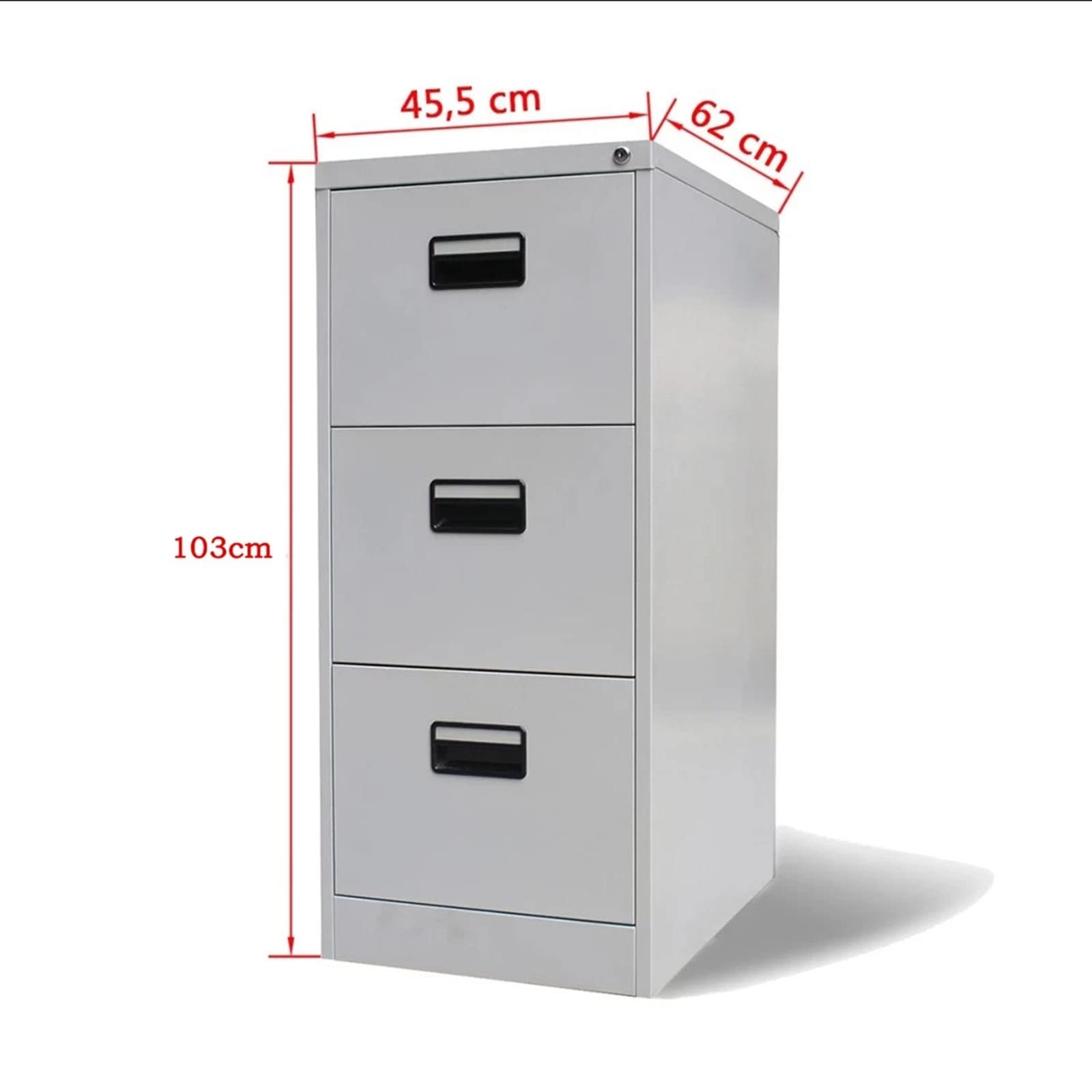 Aktenschrank fürs Büro Seitlicher Aktenschrank Metall Schublade Büromöbel mit 3 Schubladen Büroschrank Home Office organisieren Vertikaler Aktenschrank(0.9mm)