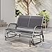 Outsunny 2-Sitzer Schaukelstuhl Gartenbank mit Schaukelmechanismus Gartenschaukel Sitzbank aus Metall Parkbank bis 200 kg belastbar Gartenmöbel für Garten, Terrasse, Veranda 120 x 70 x 85 cm Grau