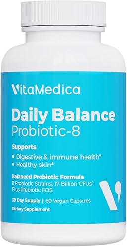 VitaMedica Probiotic-8 para intestino y digestión saludables con 8 especies y 8 millones de UFC por porción 60 cápsulas vegetarianas