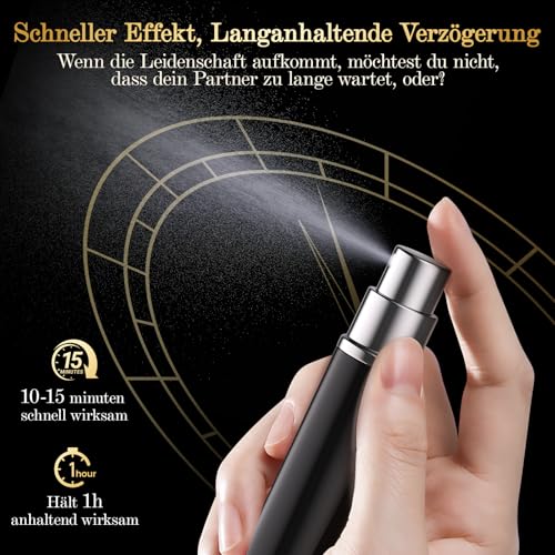Delay Spray für Mann, Desensibilisierendes Verzögerungsspray für Männer, hilft Ihnen, länger im Bett zu halten - besseres Gefühl und verlängern Höhe für ihn, 5 ml 50 Spray