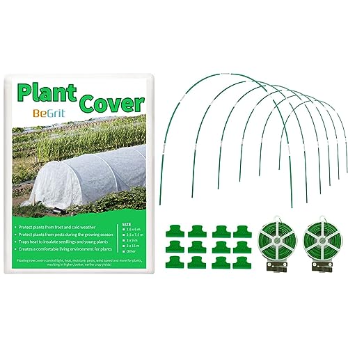 BeGrit Greenhouse Hoops & Plant Covers Kit