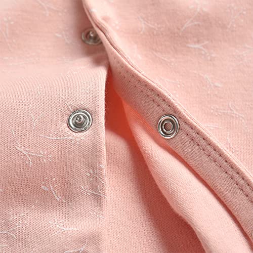 Suitboy Baby Boys/Girls Cotton Footed Sleep'n Play Footies With Mitten One-Piece Snap Long Sleeve Romper For Newborn/Infant(White Floral,9-12M) #TOP5