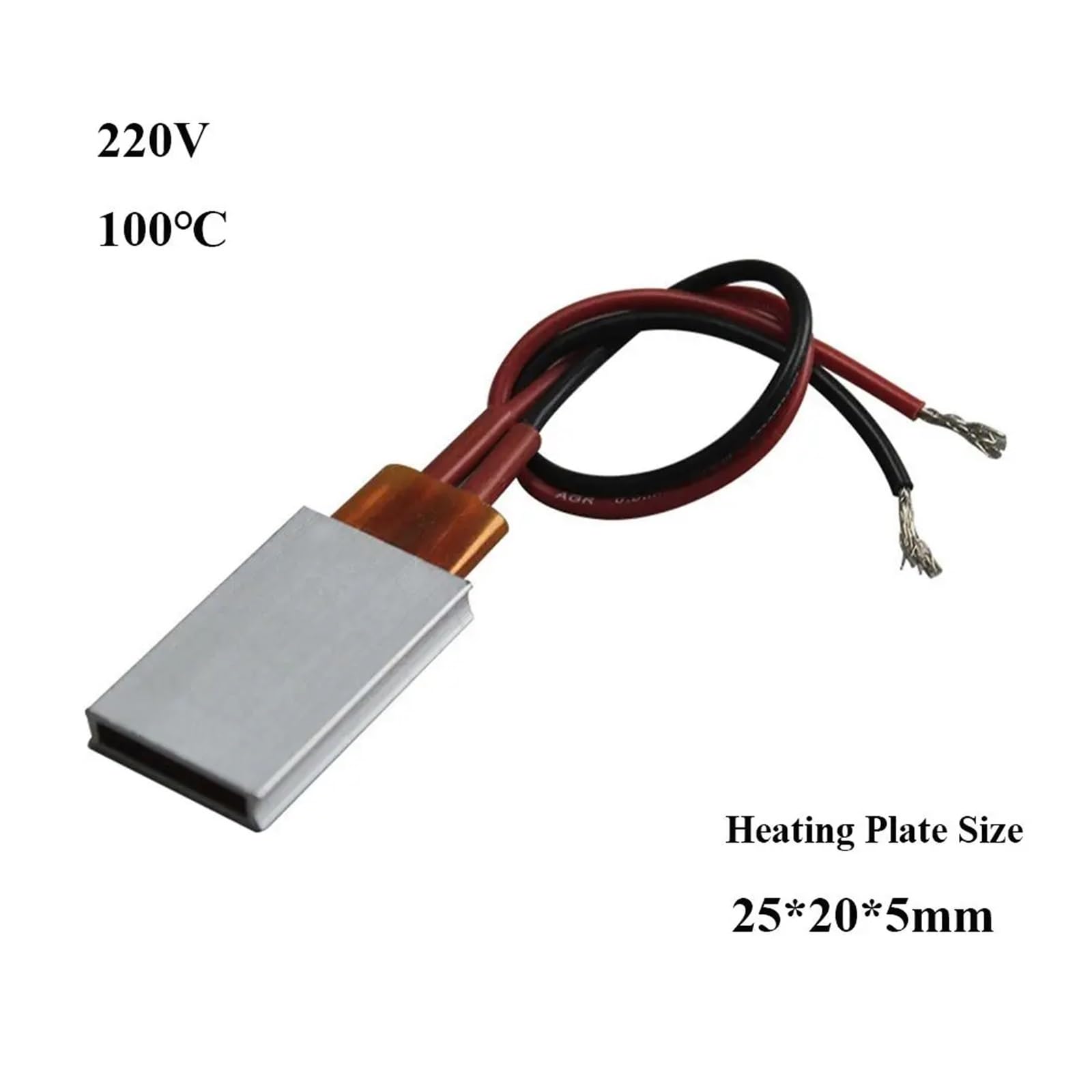 Placa de calefacción termostática PTC, Elemento Calefactor PTC de cerámica, 1 Unidad, 12V/24V/36V/48V/110V/220V, Varios tamaños(12v 200 Degree)
