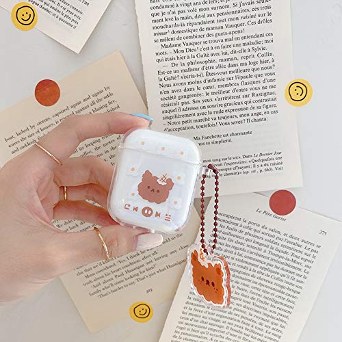 Ownest Compatible With Airpods Case With Cute Clear Girl Cartoons Animal Design Smooth Soft Tpu Cover Case For Airpods 2 &1,Cute For Airpods-Bear #TOP1