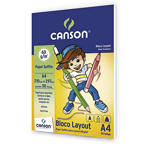 Bloco Técnico A4 60g/m², Canson, 66667074, Layout, 50 Folhas