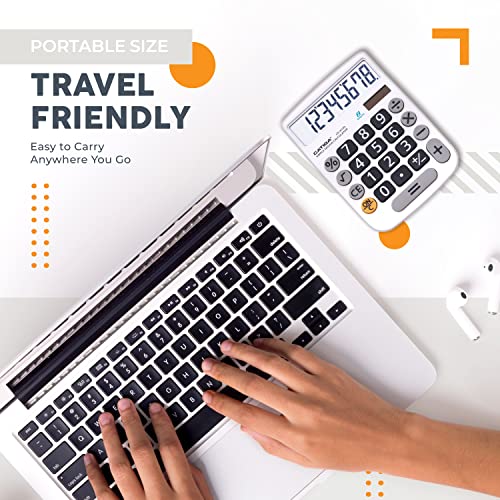 image for CATIGA Desktop Calculator 8 Digit with Solar Power and Easy to Read LC
