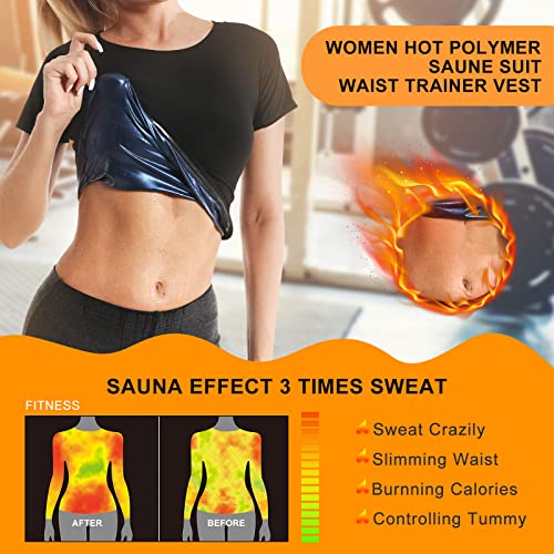 Luowan Women's Sauna Suit - Neoprene-Free Waist Trainer Vest And Sweat Suit For Effective Fitness, And Body Shaping Black,S/M #TOP3