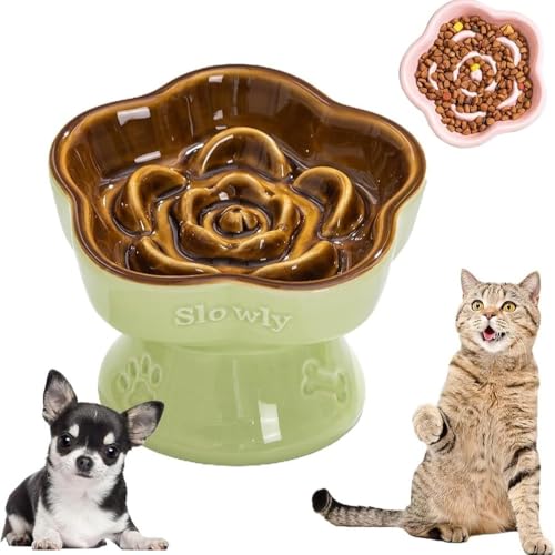 RoastMe陶器 早食い防止 食器 犬 傾斜 犬 早食い防止 小型犬 中型犬 猫 早食い防止 食器 高台 犬 はや食い防止食器 小型犬 高さ 犬 餌入れ 防止吐き戻し 猫 早食い防止 小さめ 可愛い 犬 餌皿 鼻ぺちゃ猫 早食い防止 食器 食洗機対応 電