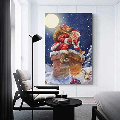 Christmas Poster Vintage Santa Claus Poster Poster Decorative Painting Canvas Wall Posters And Art Picture Print Modern Family Bedroom Decor Posters 16X24Inch(40X60Cm) #TOP2