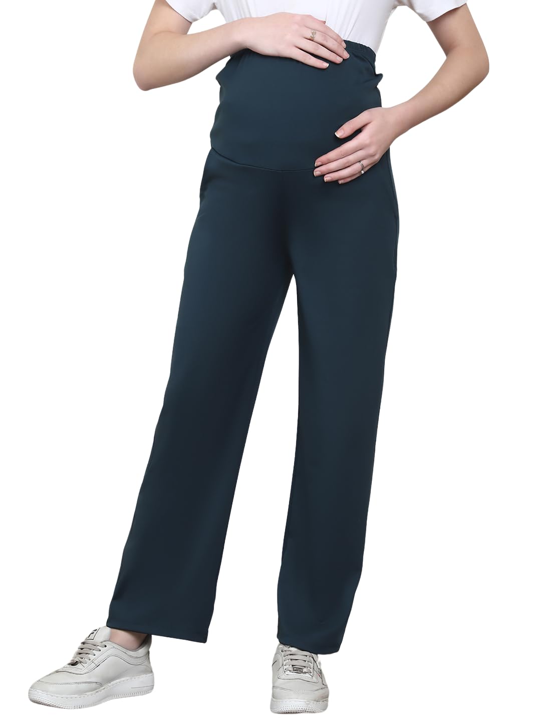 Women’s Maternity Straight Fit Track Pants – Teal Green-image-10