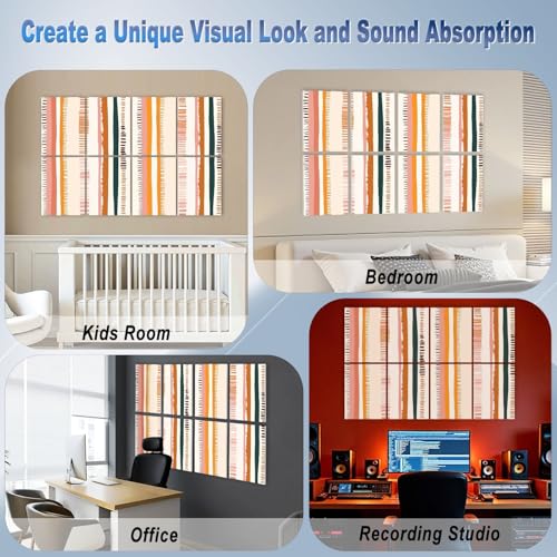 8 Pack Paneles Acústicos Decorativos Autoadhesivos con Líneas Orgánicas Texturizadas para Oficina, Hogar y Estudio 48"x32" miniatura 6
