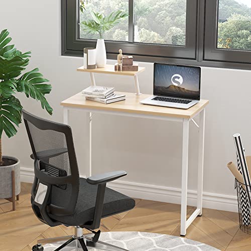 Sogesfurniture Computer Desk With Shelf 31.5 Inches Sturdy Office Desk Meeting Desk Training Desk Writing Desk Workstation Desk Black Gaming Desk, Mpale #TOP3