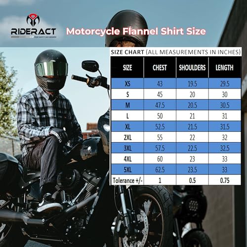 RIDERACT Motorcycle Flannel Shirts Mens Aramid Fiber Reinforced Motorbike Riding Armored Shirt Protective Gear Biker Jacket - Image 7