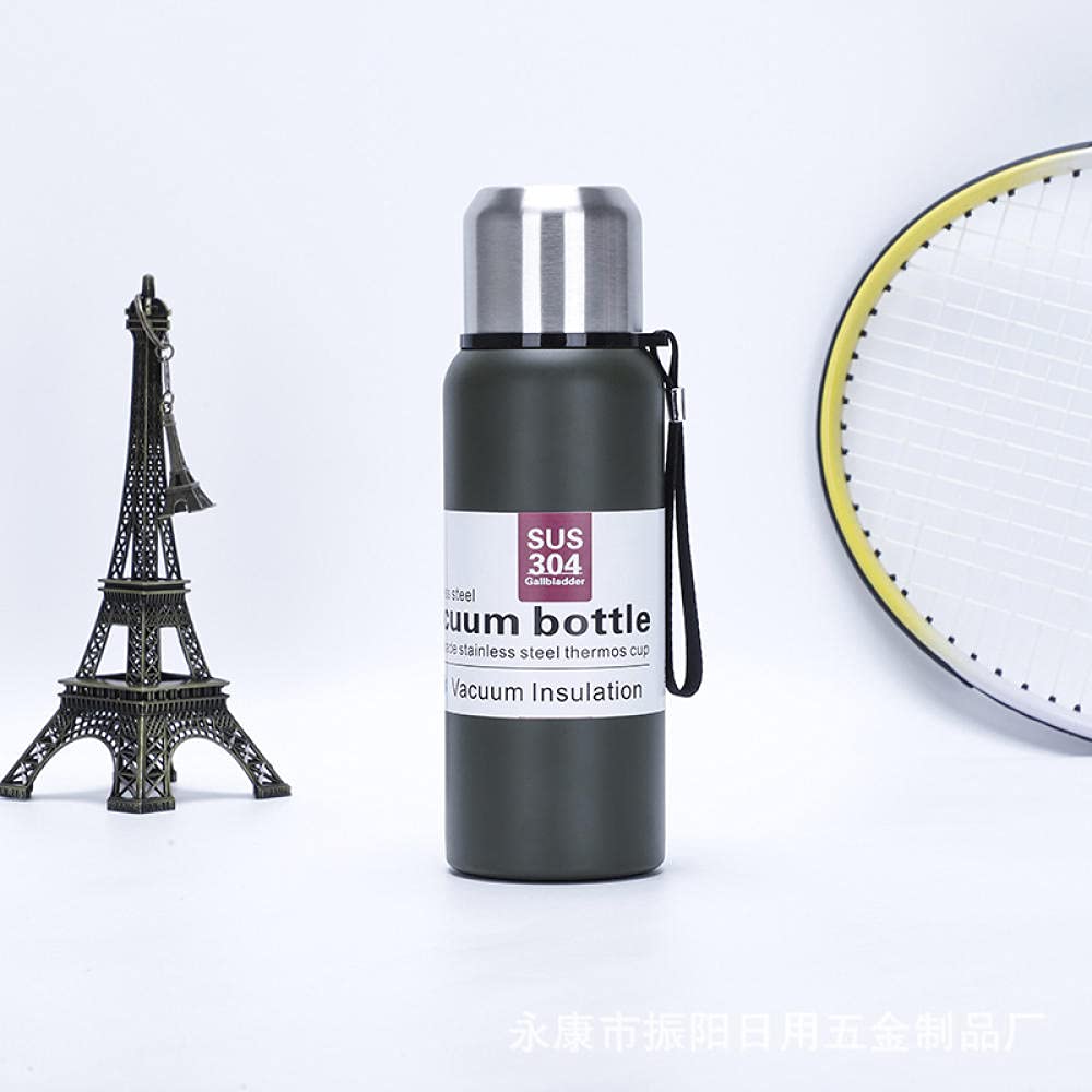 MLLM Perfekt Edelstahl-Thermosflasche,500ml tragbarer Edelstahl Wasserkocher, Outdoor Sport Thermoskanne-grün,Doppelwandige Thermosflasche BPA-Frei