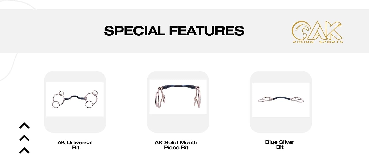 AK Blue Silver Universal Solid Mouthpiece Sweet Iron Horse Bit | Durable Sweet Iron Mouthpiece for Soft Contact & Salivation | AKRS-102647