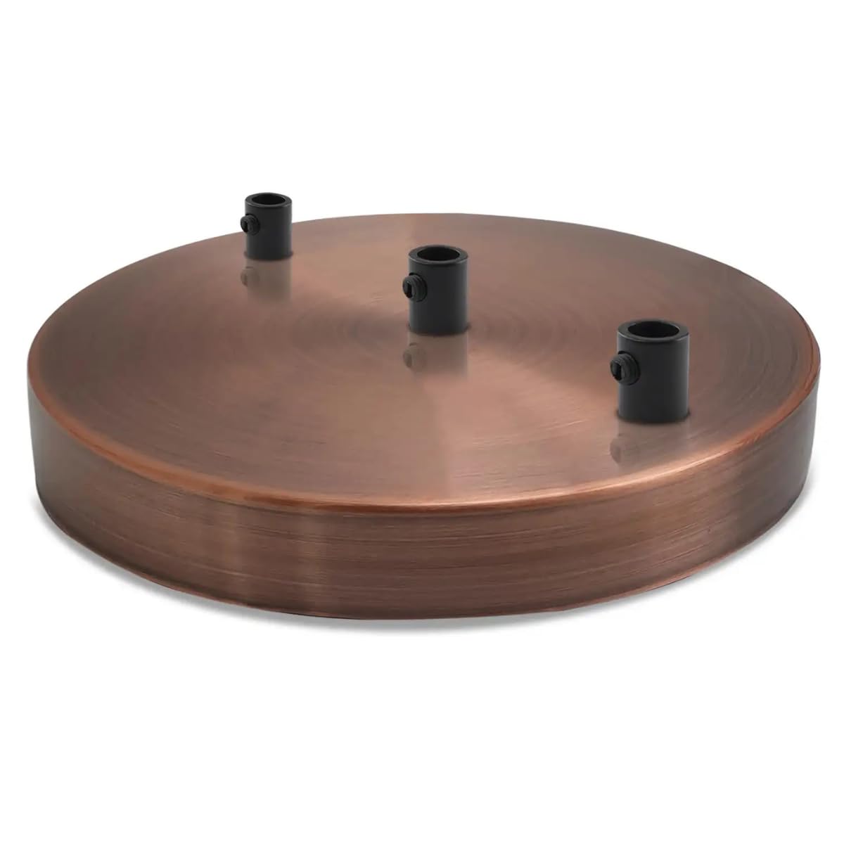 Metal Ceiling Light Canopy, 3-Hole Round Mounting Plate, Vintage Copper Finish, 12 cm (12cm Copper)