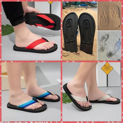 Funny Hidden Flip Flops for Men & Women, Quick-Drying Beach Sandals, Creative Footprint Design Gag Gift, Summer Comfort Anti-Slip Beach Shoes, Novelty Funny Slippers for Adults2