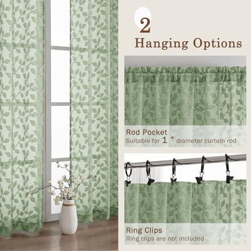 50% Off Chyhomenyc Sage Green Sheer Curtains 96 Inch - Image 6