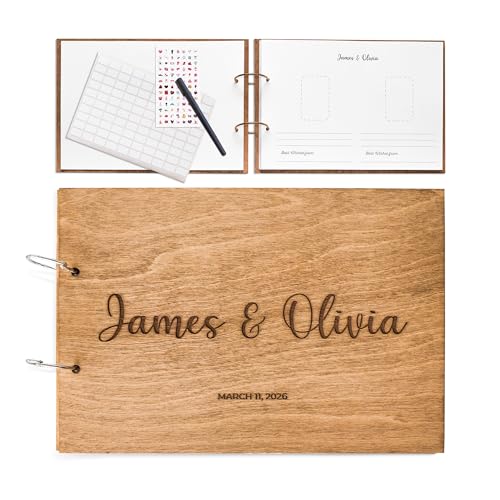 Polaroid Guest Book for Wedding - Wooden Instax Photo Party