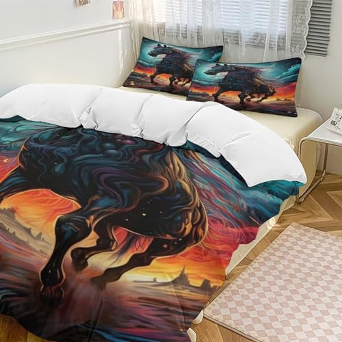 Housse de couette cheval douce en microfibre linge de lit de qualité