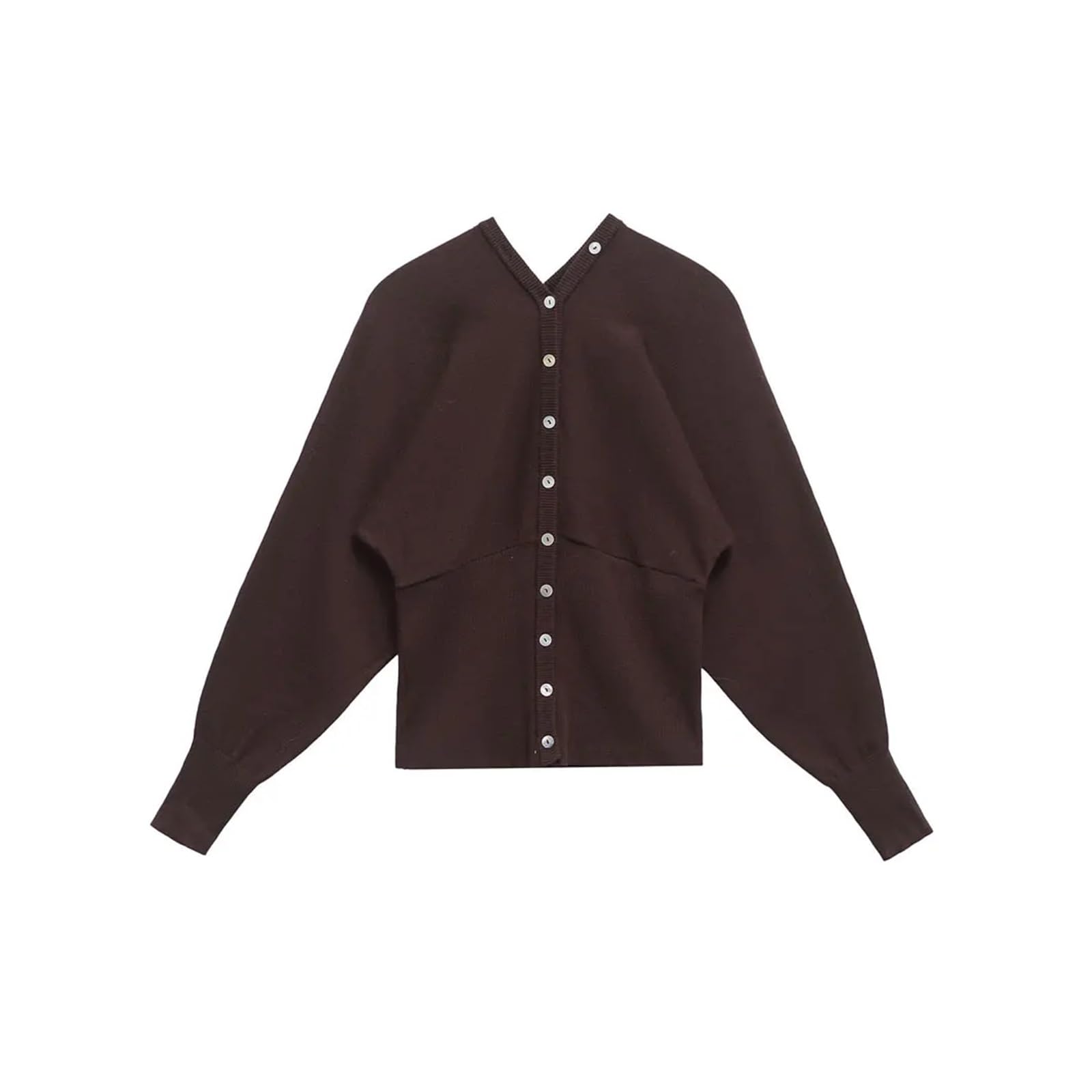 Cárdigan de Punto con Cuello en V y Botones Delanteros for Mujer, suéter de Manga Larga con Dobladillo Ajustado, Prenda Exterior Elegante for Mujer