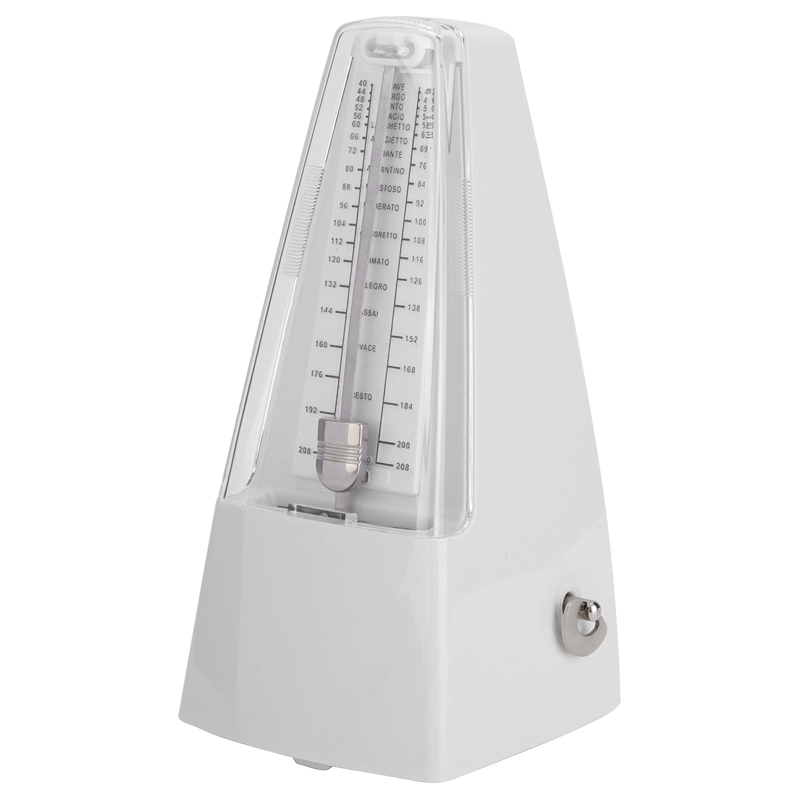 Tempi Metronome for Musicians, High Definition Backlit Display Universal Classic Metronome High Precision Mechanical Metronome for Laboratories for Warehouses (White)
