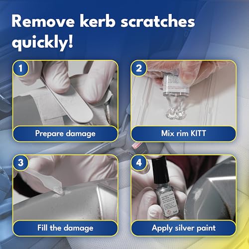 Image of ATG Alloy Wheel Repair Kit - Rim Scratch and Curb Rash Repair for Silver Alloy and Steel Wheels - Complete Kit with Filler and Paint - Up to 10 Repairs