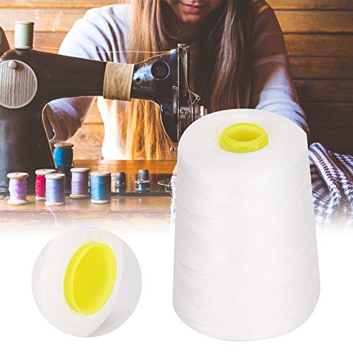 Hilo para máquina de coser 8000 yardas poliéster blanco miniatura 3