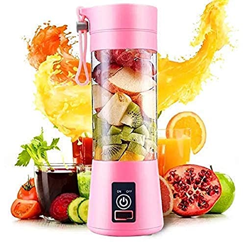 K H U Kitchen Ware®️ Portable Electric USB Juice Maker Juicer Bottle Blender Grinder Mixer Rechargeable Bottle juice maker|juice blender|juicer mixer|juice mixer(Multi colour) (6 BLADE)