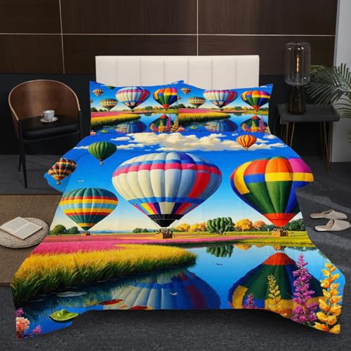 Fotmung Bettdecke 155x220 Heißluftballon, Vierjahreszeiten...