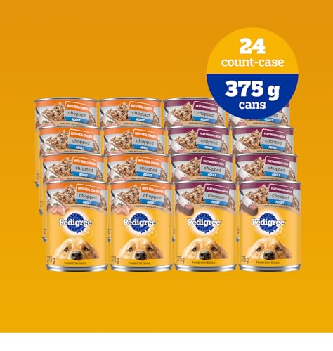 PEDIGREE CHOPPED Ground Adult Soft Wet Dog Food – Real Chicken – Filet Mignon Beef Flavour Variety Pack - 24x 375g (13 oz) Cans (12 Chicken, 12 Beef) image 2