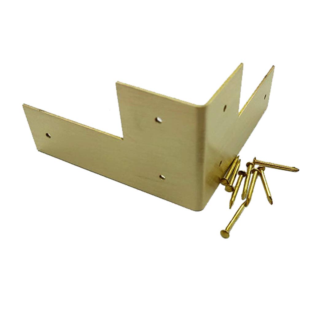 Protectores de esquinas de metal Protectores de esquinas de esquinas de encimeras, protectores de reposapiés, 4 piezas Protectores de esquinas de latón puro antiguo Tirantes Mesas y sillas Cubierta de