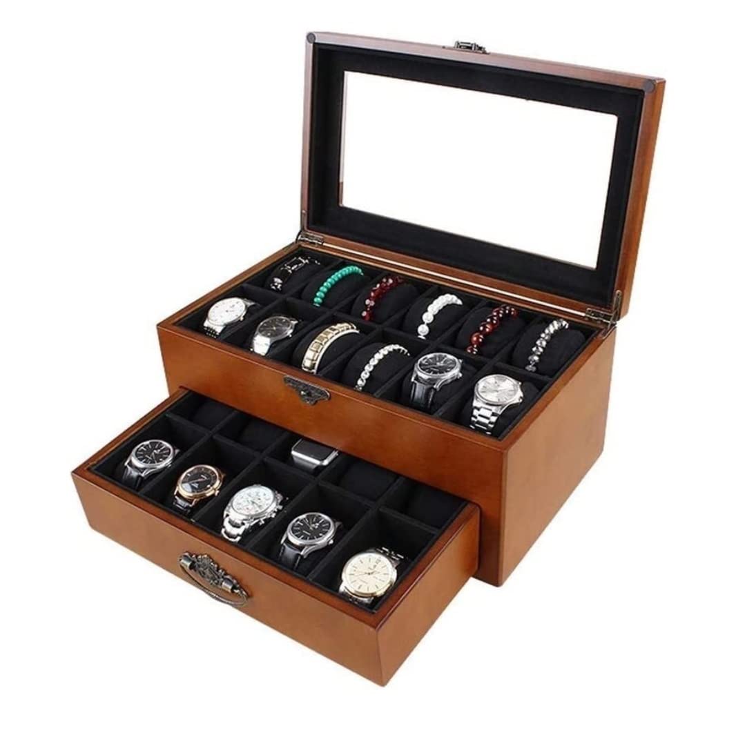 QUSYZD Watch Case Watch Roll Watch Winder Wooden 22 Grid Watch Box Jewelry Box Jewelry Organizer And Storage Removable Tray For Boxes Storage Case Storage Box Watch Box Watch Or,