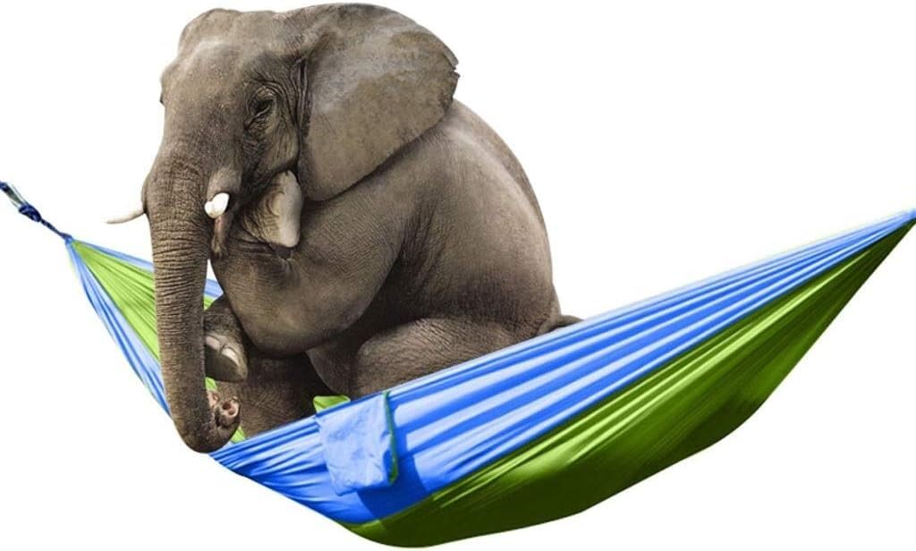 Amaca pieghevole leggera per esterni, in tessuto paracadute, sedia da campeggio, per interni ed esterni, per il tempo libero, portatile, 270 x 140 cm, perfetta per viaggi con zaino in spalla e relax