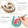 Lesnala 48Pcs Unfinished Wood Horseshoe Cutout Crafts Herraduras para Decoracion for Wedding Party Birthday DIY Supplies Discs Slices Home Ornament 4 Styles #4