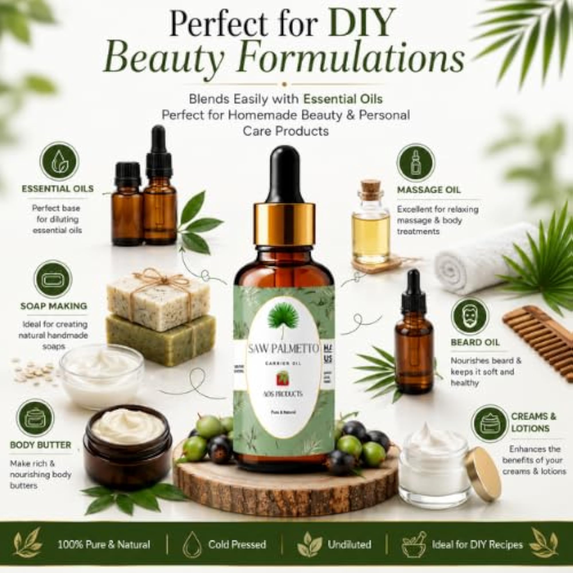 Saw Palmetto Oil, 30ml, 100% Pure & Natural