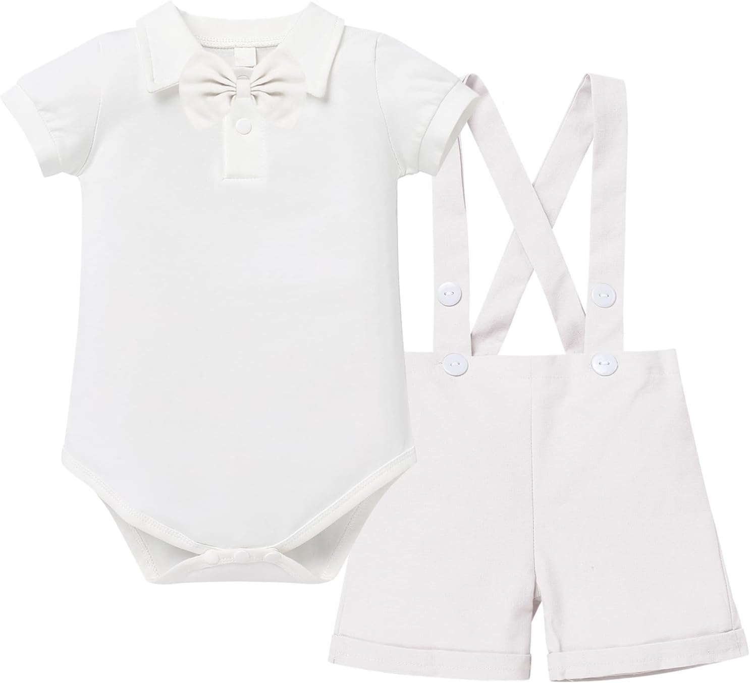 IBTOM CASTLEBaby Boys Formal 1st Birthday Onesie Gentleman Outfits Wedding Suit Cake Smash Bowtie Baptism Clothes