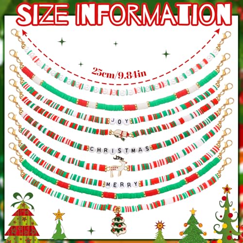 Image of Geyoga 9 Pcs Christmas Trucker Hat Chains Red Green Trucker Hat Charms Christmas Women Man Bill Decoration Detachable DIY Metal Chain for Xmas Mesh Baseball Cap