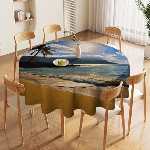Nappe ronde hawaïenne pour protéger la table des taches de dîner - 6
