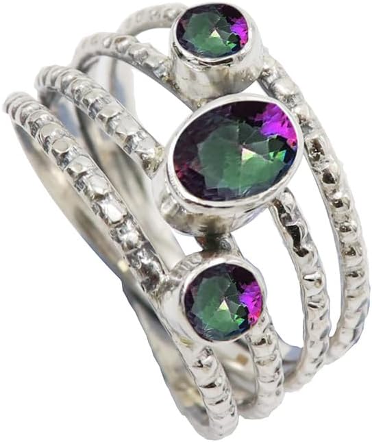 Gemstone Men And Women All Size Silver Plated Band Ring Handmade Jewelry CRG1082AA