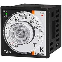 TAS-B4RK4F 1/16 DIN 48 X 48 MM, 100-240 VAC Supply, 32-752 Degrees F, 50/60 HZ, Analog Setting Type, DIAL Operated, K Type CA, ON/Off/P Control, Panel Mount, Relay Output, TA Series, Temp