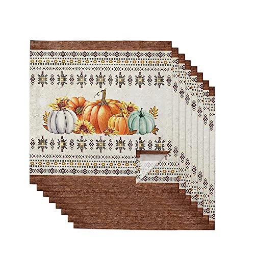 Serviettes en tissu TILEZE nappe de banquet haut de gamme 50x50cm aux finitions soignées érable