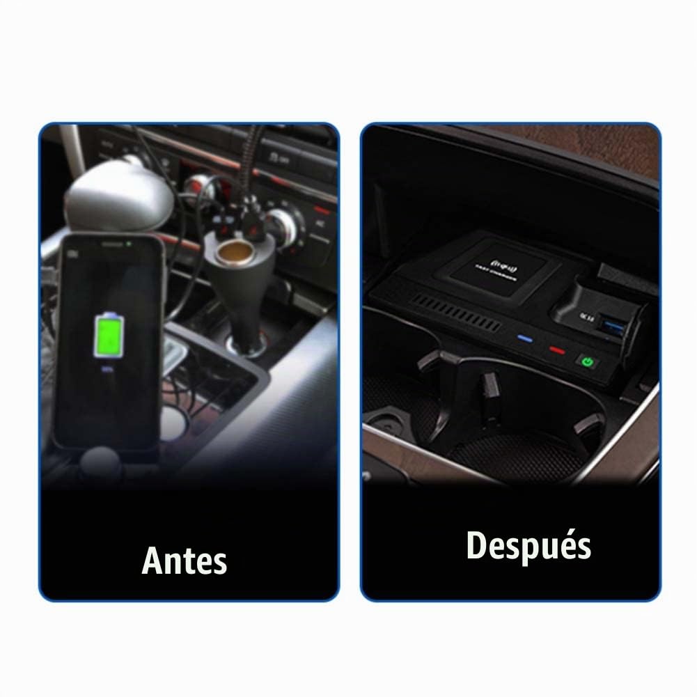 Cargador InaláMbrico para Coche Cargador de TeléFono Almohadilla de Carga para W205 C Class C43 C63 X253 GLC Class